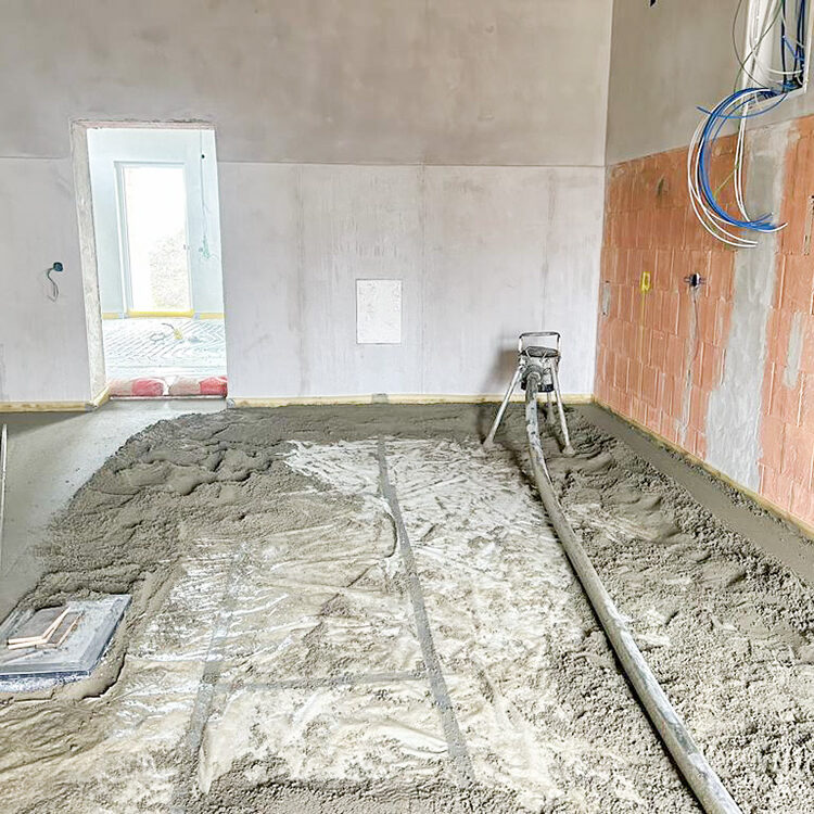Zementestrich in der Garage